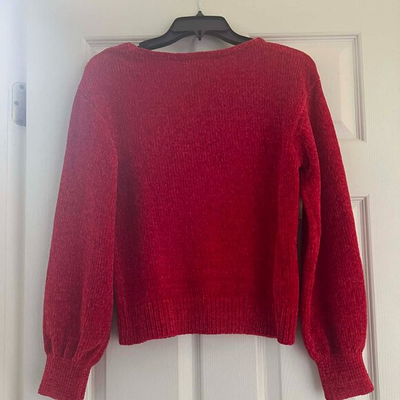NWT Tommy Bahama Island Luna Chenille V-Neck Sweater – Tango Red (NWT, XXS) - Picture 9 of 11